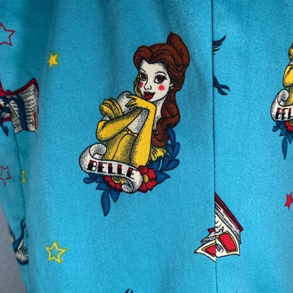 Hot topic Disney Belle Pin Up Dress Size L Blue - Picture 6 of 12